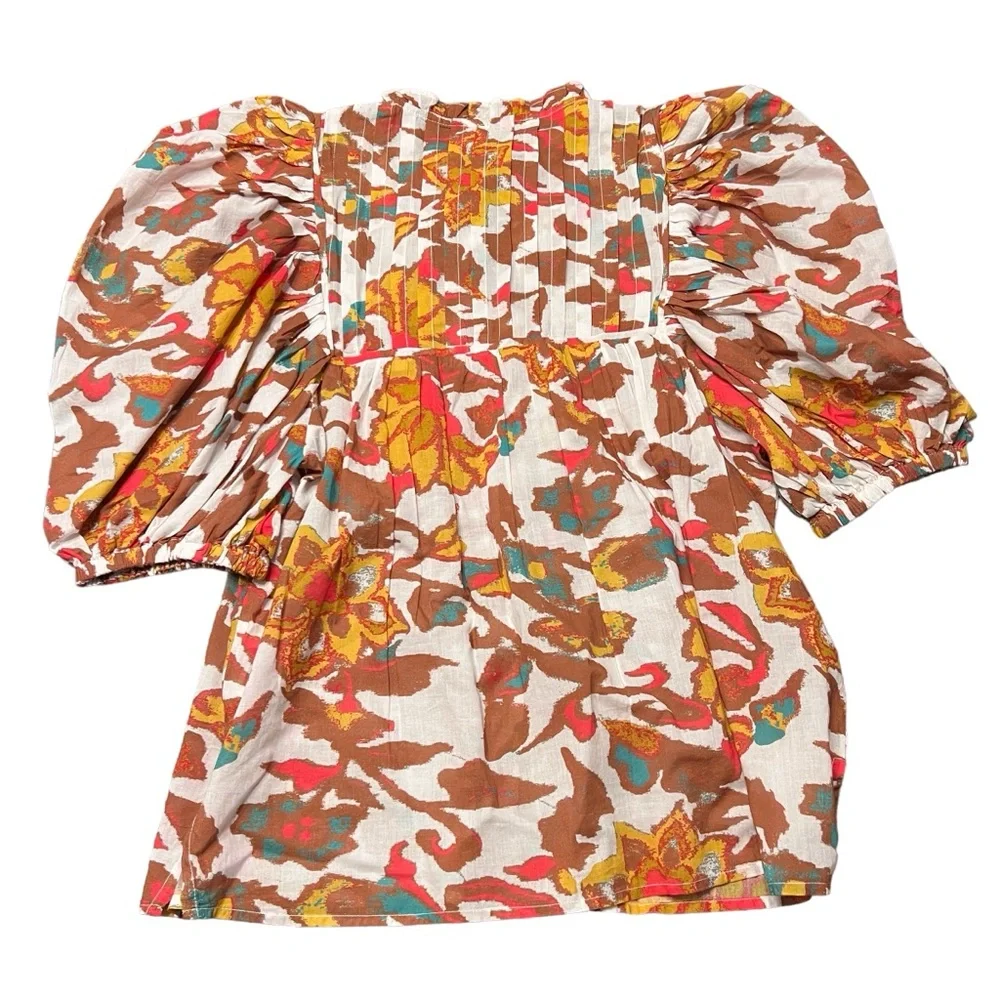 Evereve Cleobella Zola Organic Cotton Boho Puff Sleeve Blouse - Picture 5 of 9